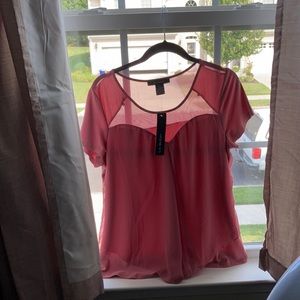 NWT mauve pretty flirty short sleeve top